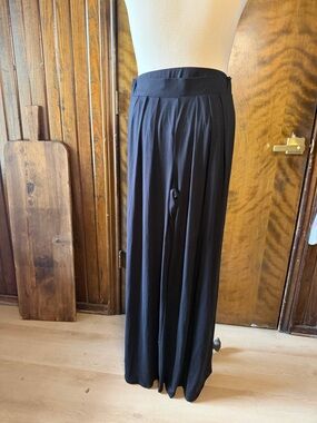 WinWin Black Wide-Leg Pleated Palazzo Pants